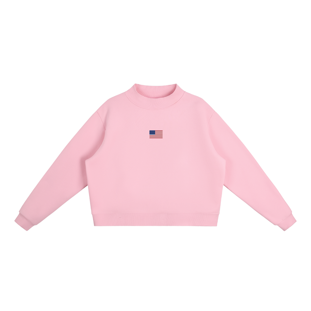 America Fleece Mock-Neck Crew Sweatshirt